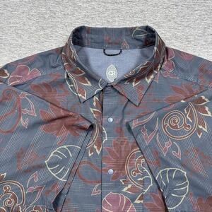 Club Ride Shirt Mens XL Gray Floral Paisley Short Sleeve Cycling Performance